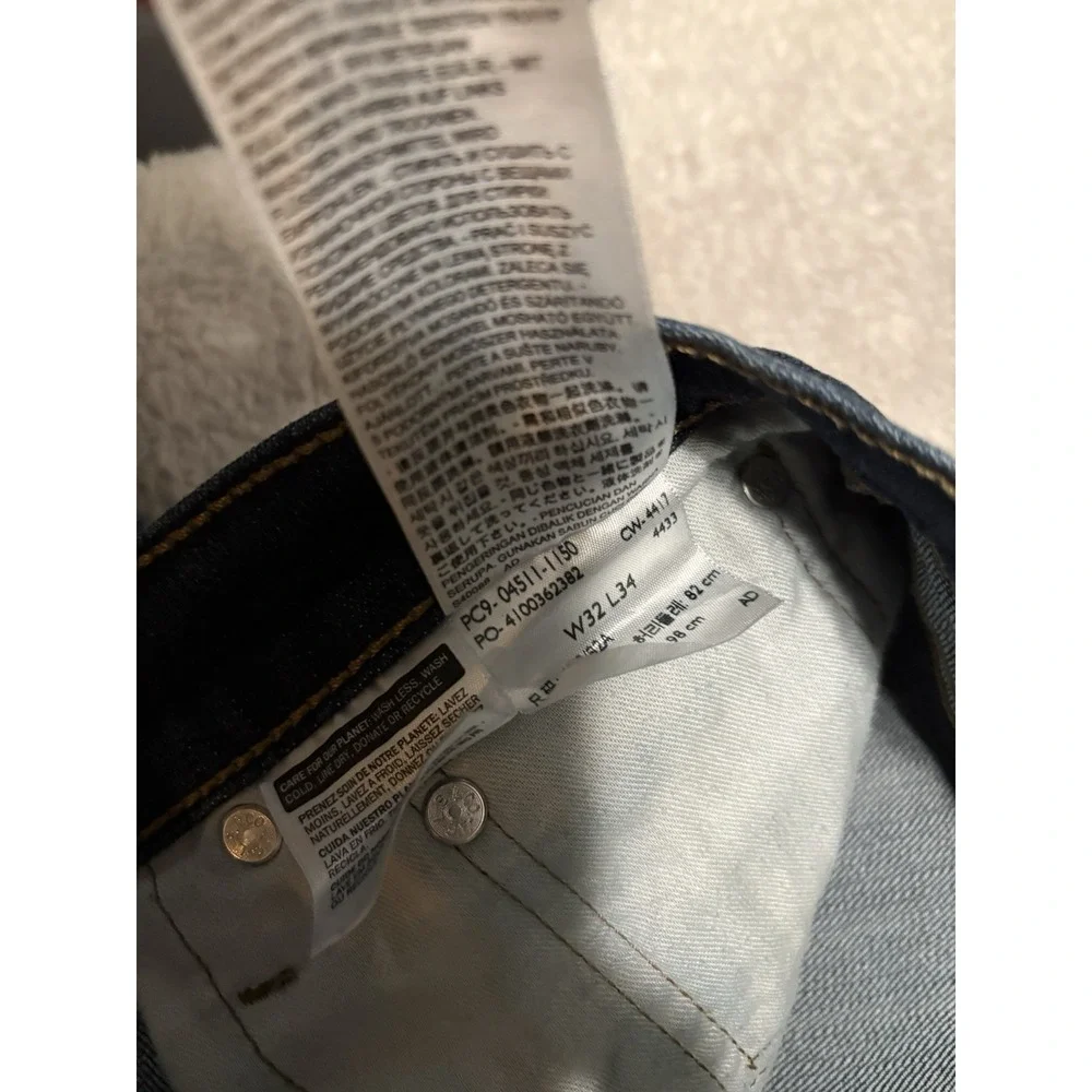 Levis 511 Mens Blue Slim Denim Jeans Size 32x34 Pants Stretch